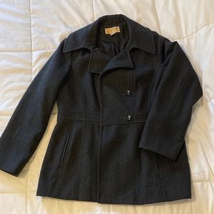 MICHAEL Michael Kors Charcoal Grey Pea Coat Size L